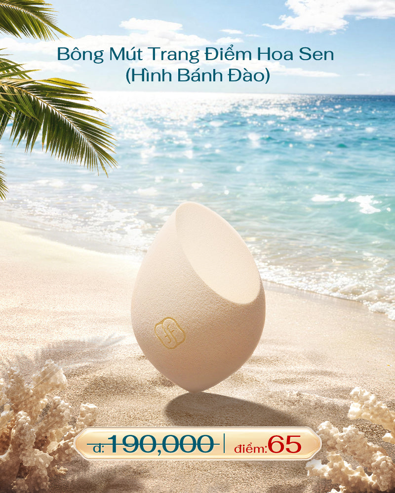 [ĐỔI ĐIỂM] 1 Bông Mút Trang Điểm Hoa Sen (Hình Bánh Đào)