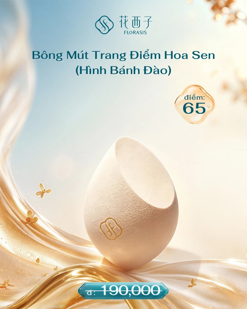 [ĐỔI ĐIỂM] 1 Bông Mút Trang Điểm Hoa Sen (Hình Bánh Đào)