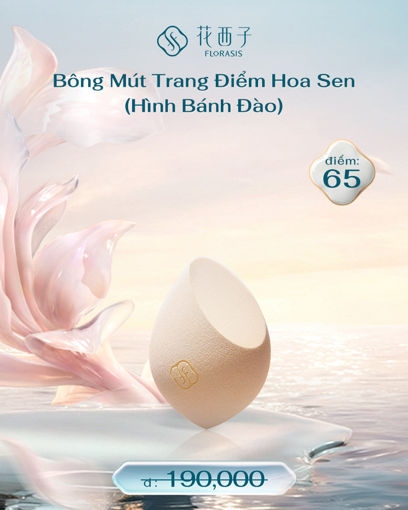 [ĐỔI ĐIỂM] 1 Bông Mút Trang Điểm Hoa Sen (Hình Bánh Đào)